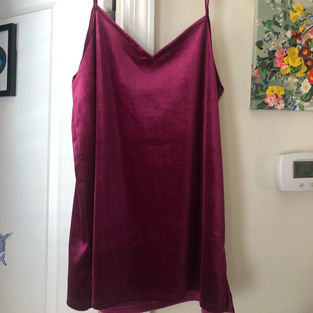 Velvet spaghetti strap top